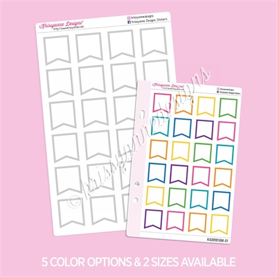 Medium Flags with Outline | Set of 24