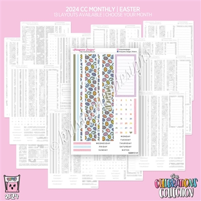 2024 CC Monthly Skeleton | Easter (Choose Your Month + Layout)