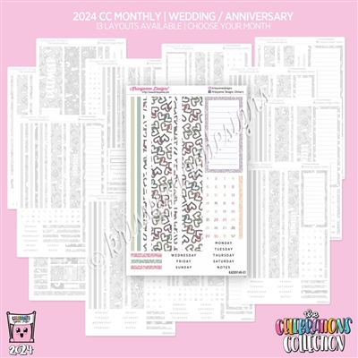 2024 CC Monthly Skeleton | Wedding / Anniversary (Choose Your Month + Layout)