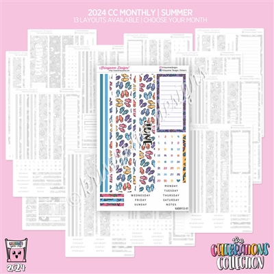 2024 CC Monthly Skeleton | Summer (Choose Your Month + Layout)
