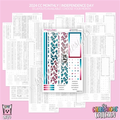 2024 CC Monthly Skeleton | Independence Day (Choose Your Month + Layout)