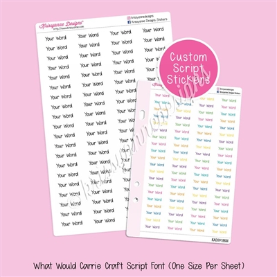 CUSTOM WWCC Script Set - QTY Varies