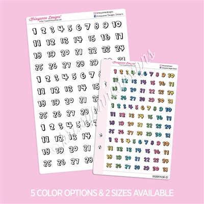 Hand Lettered Script | Bubble Numbers