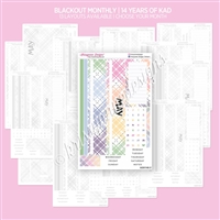 Blackout Monthly Skeleton (14 Years of KAD Rainbow Plaid) | Choose Your Month + Layout