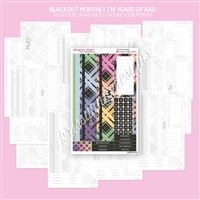Blackout Monthly Skeleton (14 Years of KAD Midnight Rainbow Plaid) | Choose Your Month + Layout
