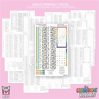 2024 CC Monthly Skeleton | Travel/Vacation (Choose Your Month + Layout)