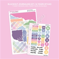 Journaling Sticker Sheets | 14 Years of KAD (Rainbow Plaid)