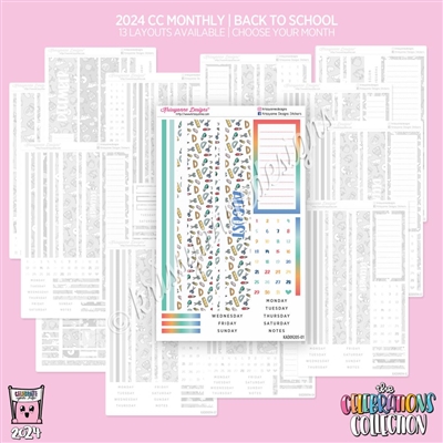 2024 CC Monthly Skeleton | Back to School (Choose Your Month + Layout)