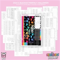 2024 Blackout CC Monthly Skeleton | Halloween (Choose Your Month + Layout)