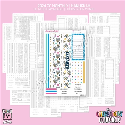 2024 CC Monthly Skeleton | Hanukkah (Choose Your Month + Layout)