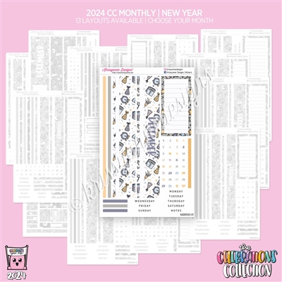 2024 CC Monthly Skeleton | New Year (Choose Your Month + Layout)