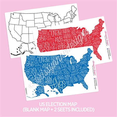 US Election Tracker Map | Set of 3 Sheets (Map Included)