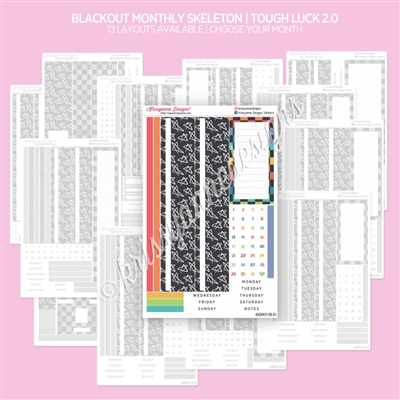 Monthly Skeleton Tough Luck 2.0 | Choose Your Month + Layout