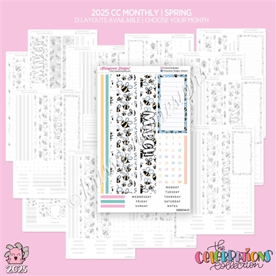 2025 CC Monthly Skeleton | Spring (Choose Your Month + Layout)