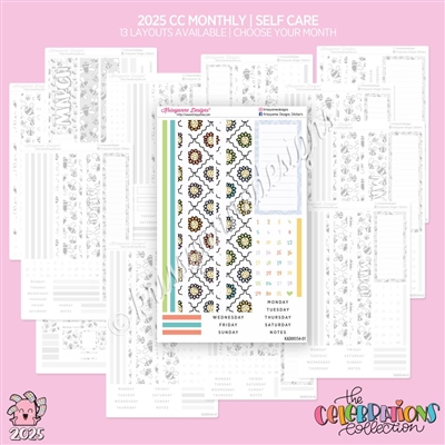 2025 CC Monthly Skeleton | Self Care (Choose Your Month + Layout)