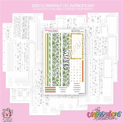 2025 CC Monthly Skeleton | St. Patrick's Day (Choose Your Month + Layout)