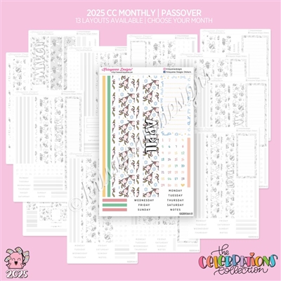 2025 CC Monthly Skeleton | Passover (Choose Your Month + Layout)