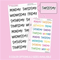 Large Script | Days of the Week