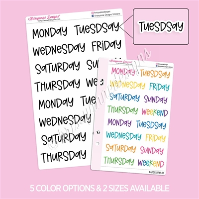 Large Script | Days of the Week