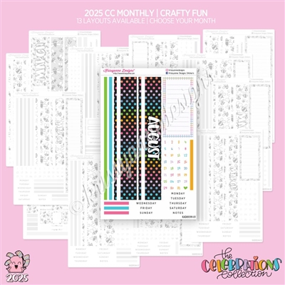 2025 CC Monthly Skeleton | Crafty Fun (Choose Your Month + Layout)