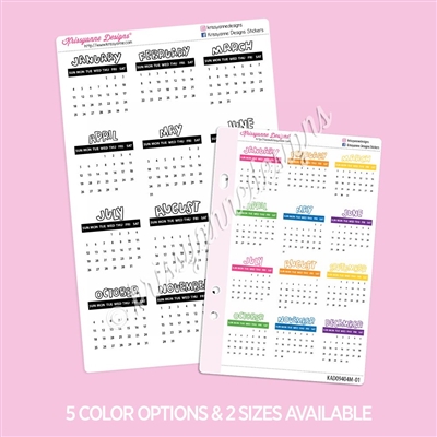 Small Monthly Calendars | 2026
