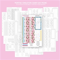 Monthly Skeleton Rainy Day Picnic | Choose Your Month + Layout