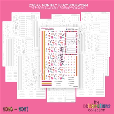 CC Monthly Skeleton | 2026 Cozy Bookworm (Choose Your Month)