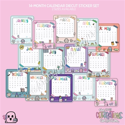 2023 14-Month Calendar Diecut Sticker Set
