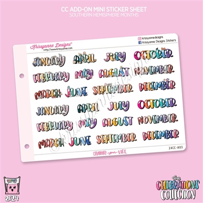 Celebrations Collection Mini Add-On: 2024 Southern Hemisphere Months