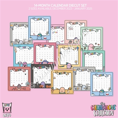 2024 14-Month Calendar Diecut Sticker Set