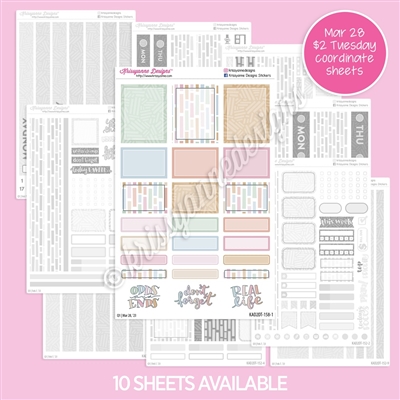 $2 Tuesday Coordinate Sheets (Mar 28)