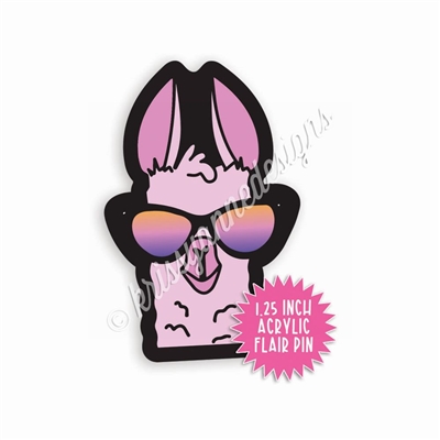 Acrylic Flair Pin - Sunset Llama