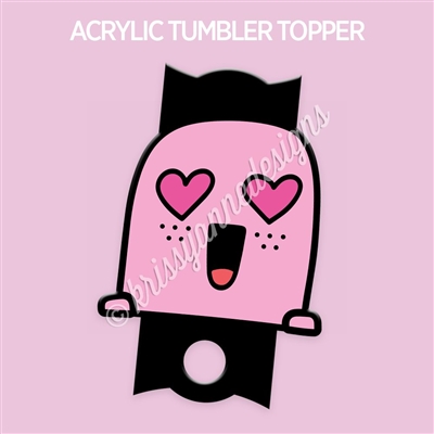 Acrylic Tumbler Topper | Heart Eye Steve