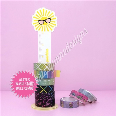 Acrylic Washi Stand + Ruler Combo - Sunshine