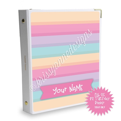 Signature KAD Sticker Binder - $2 Tuesday Stripes