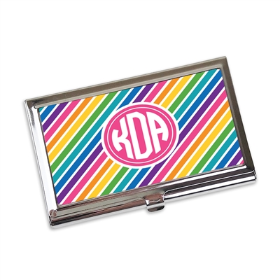 Business Card Holder - Bold Rainbow Stripes