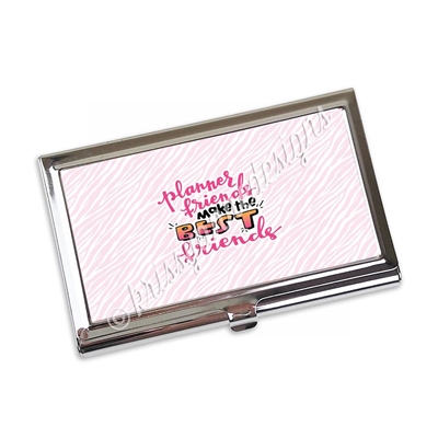 Business Card Holder - Pink Zebra Planner Friends