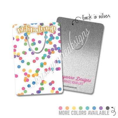 Rectangle Metal Bookmark - Rainbow Confetti