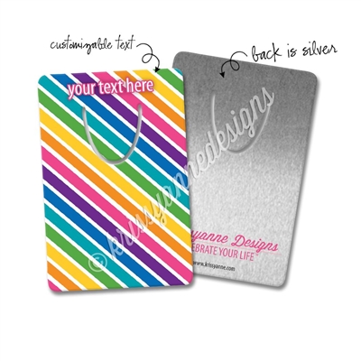 Customized Rectangle Metal Bookmark - Bold Rainbow Stripes