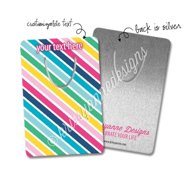Customized Rectangle Metal Bookmark - Colorful Stripes