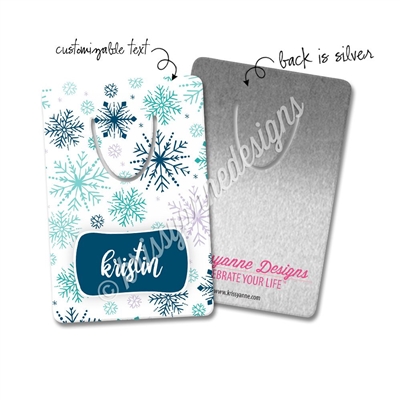 Personalized Rectangle Bookmark - Winter Snowflakes