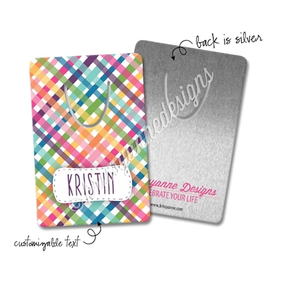Custom Bookmark - Punny Love Plaid