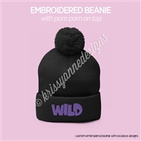 KAD Embroidered Beanie with Pom Pom | Wild in Washington