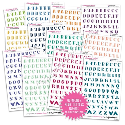 Transparent Serif Letters Bundle - Gemtones