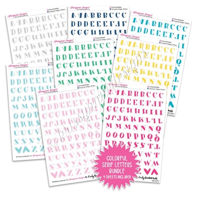 Transparent Serif Letters Bundle - Colorful