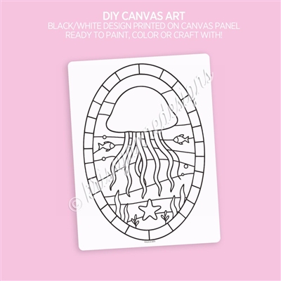 DIY Canvas Art Panel | Stained Glass Jelly Fish