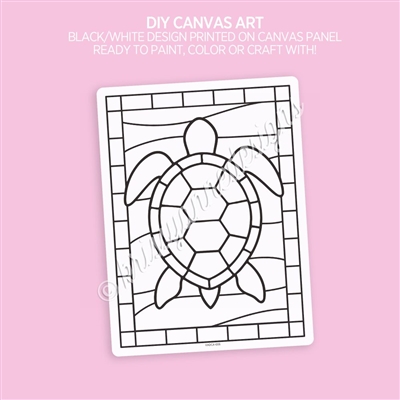 DIY Canvas Art Panel | Stained Glass Sea Turtle
