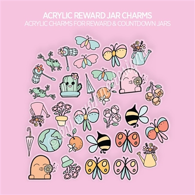 Acrylic Reward/Countdown Jar Charms | Spring