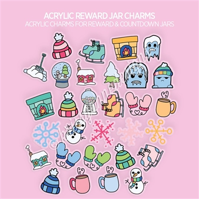 Acrylic Reward/Countdown Jar Charms | Winter