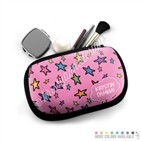 One Sided Zippered Pouch - Doodle Stars